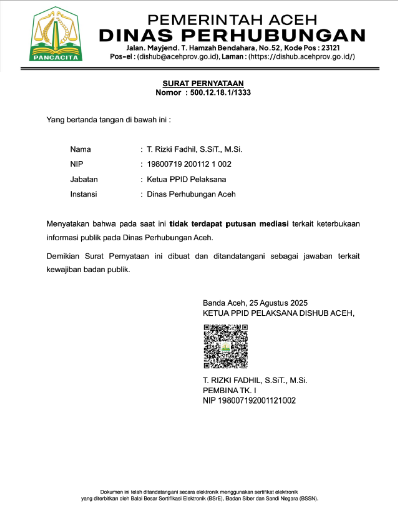 Surat Putusan Mediasi